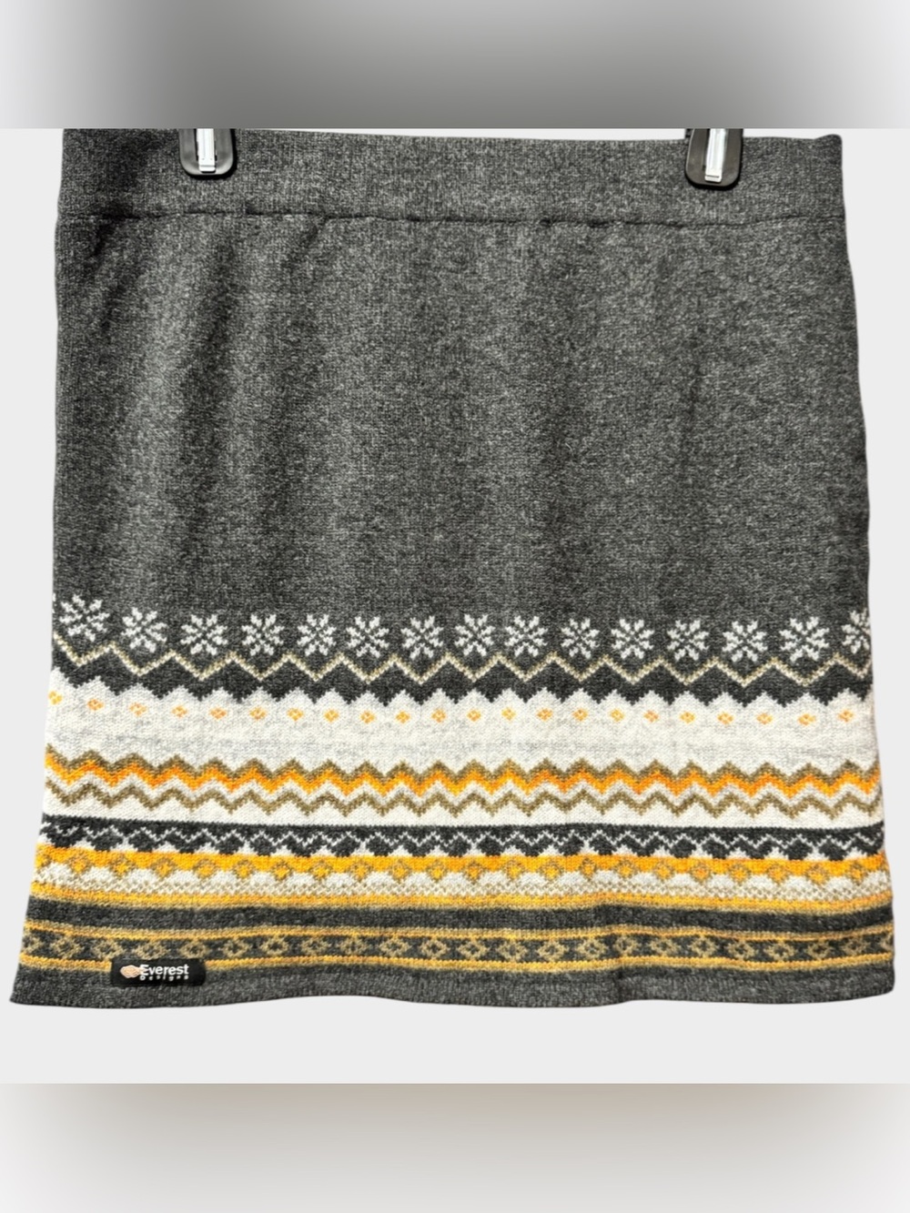Everest Designs Women’s M Lambswool Fair Isle Knit Skirt Gray Nordic Wool - Picture 2 of 7